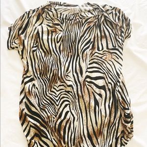Tiger print oversized T-shirt dress